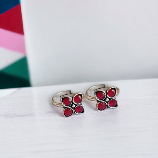 0992TRRED toe rings Pair