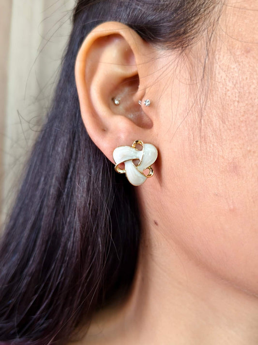 Korean Earrings 1551AMSTGDWHT