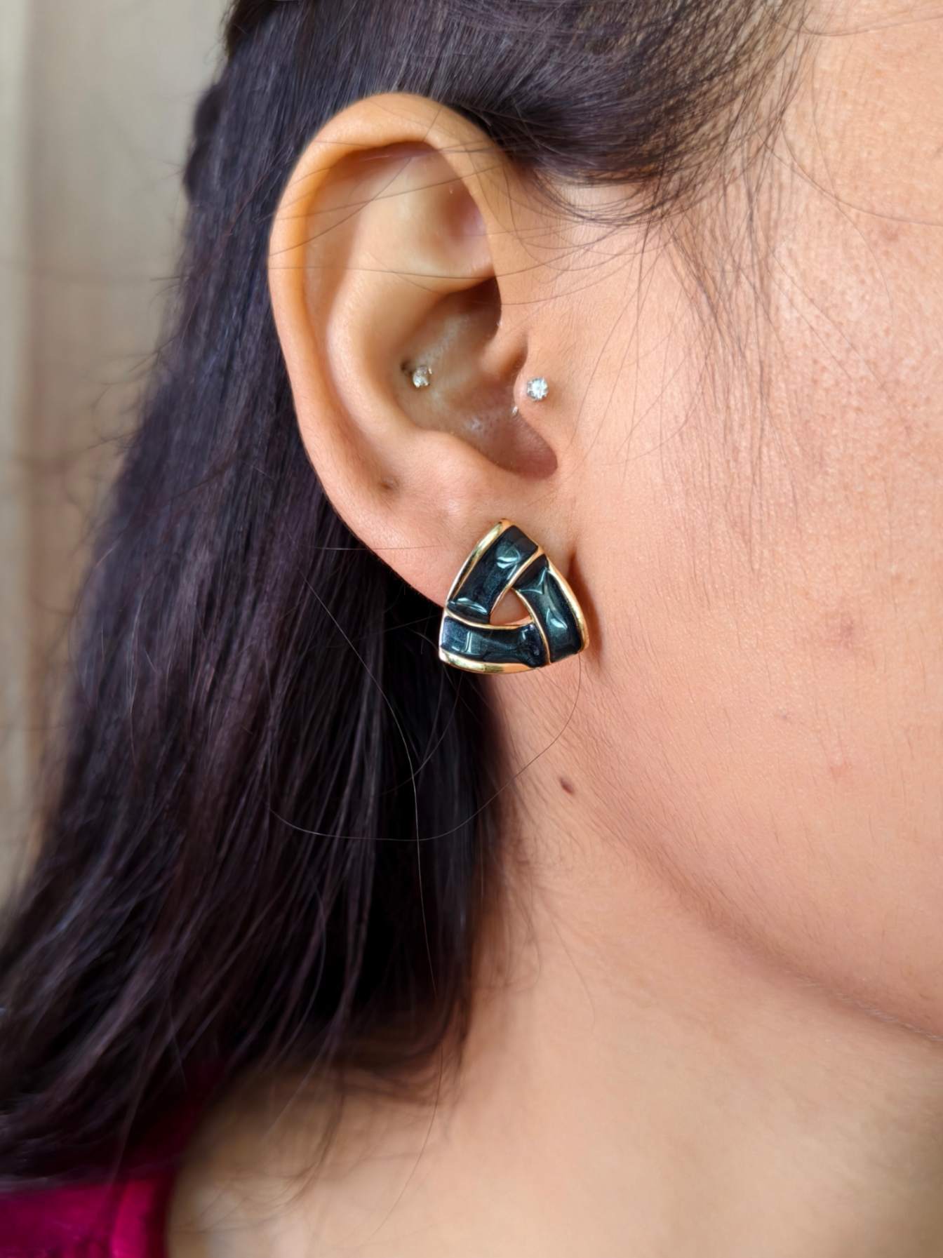 Korean Earrings 1552AMSTGDBLK