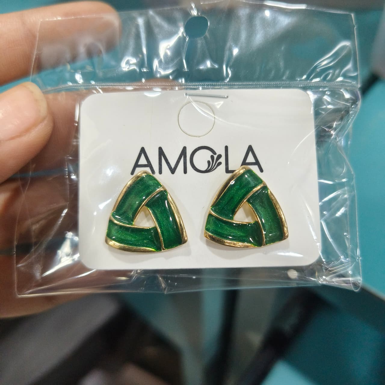 Korean Earrings 1552AMSTGDGRN
