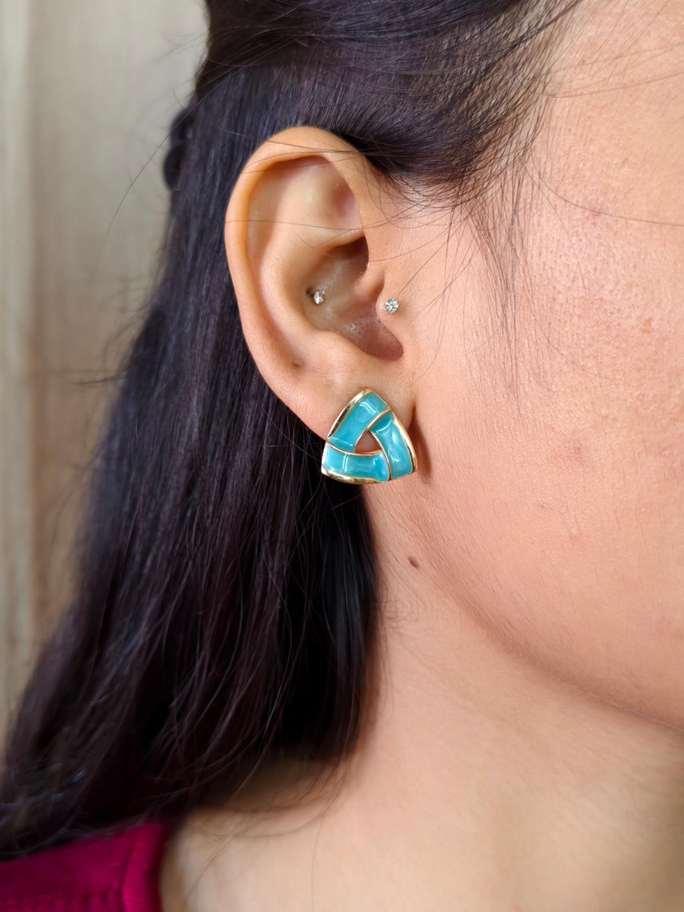 Korean Earrings 1552AMSTGDMBL