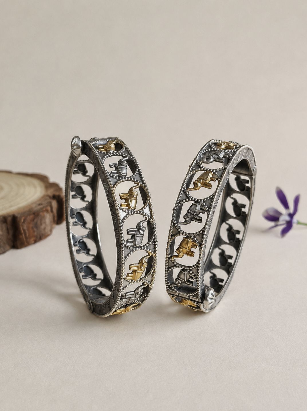 Dual Tone Bangle 10763DTBL (openable bangle Price for 1 Pair)