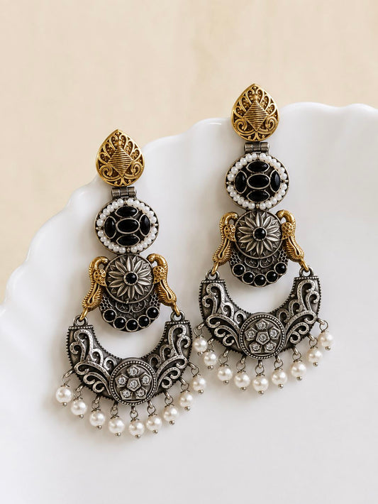 Dual Tone Earring 10782DTDLBLK