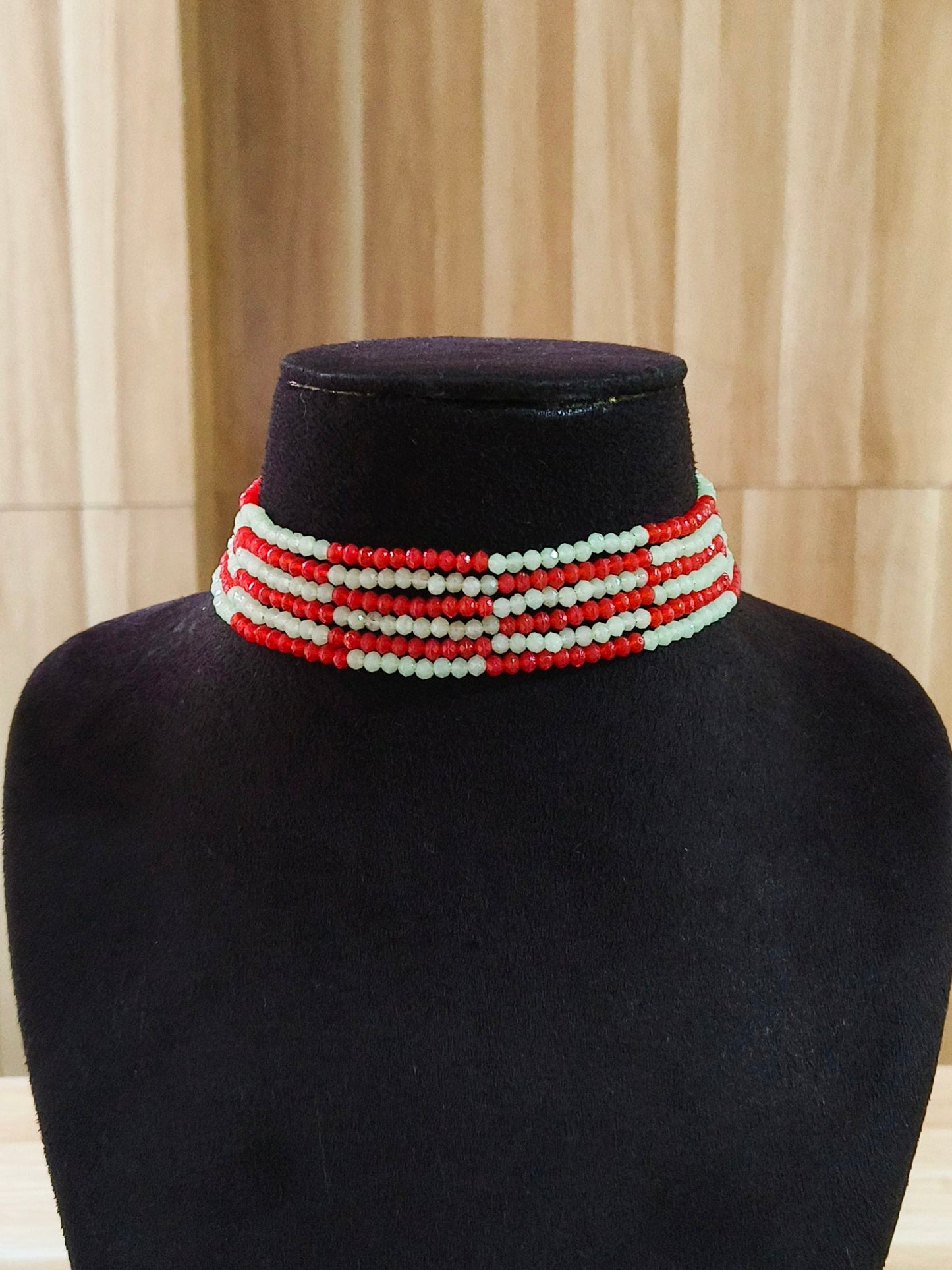 Beaded Chokar Necklace 21769MXNKRED (Stock Clearance)
