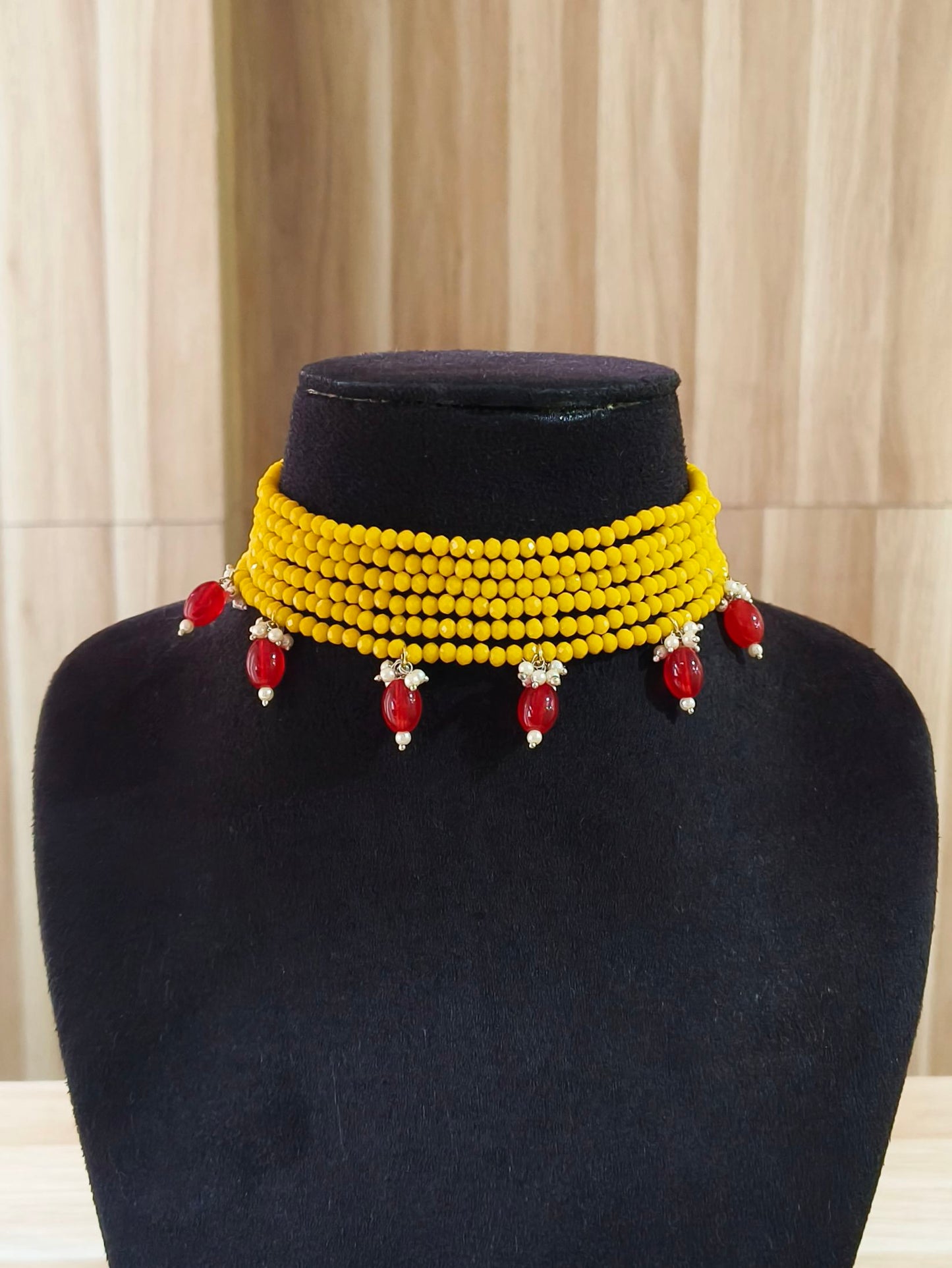 Beaded Chokar Necklace 21770MXNKYLW (Stock Clearance)