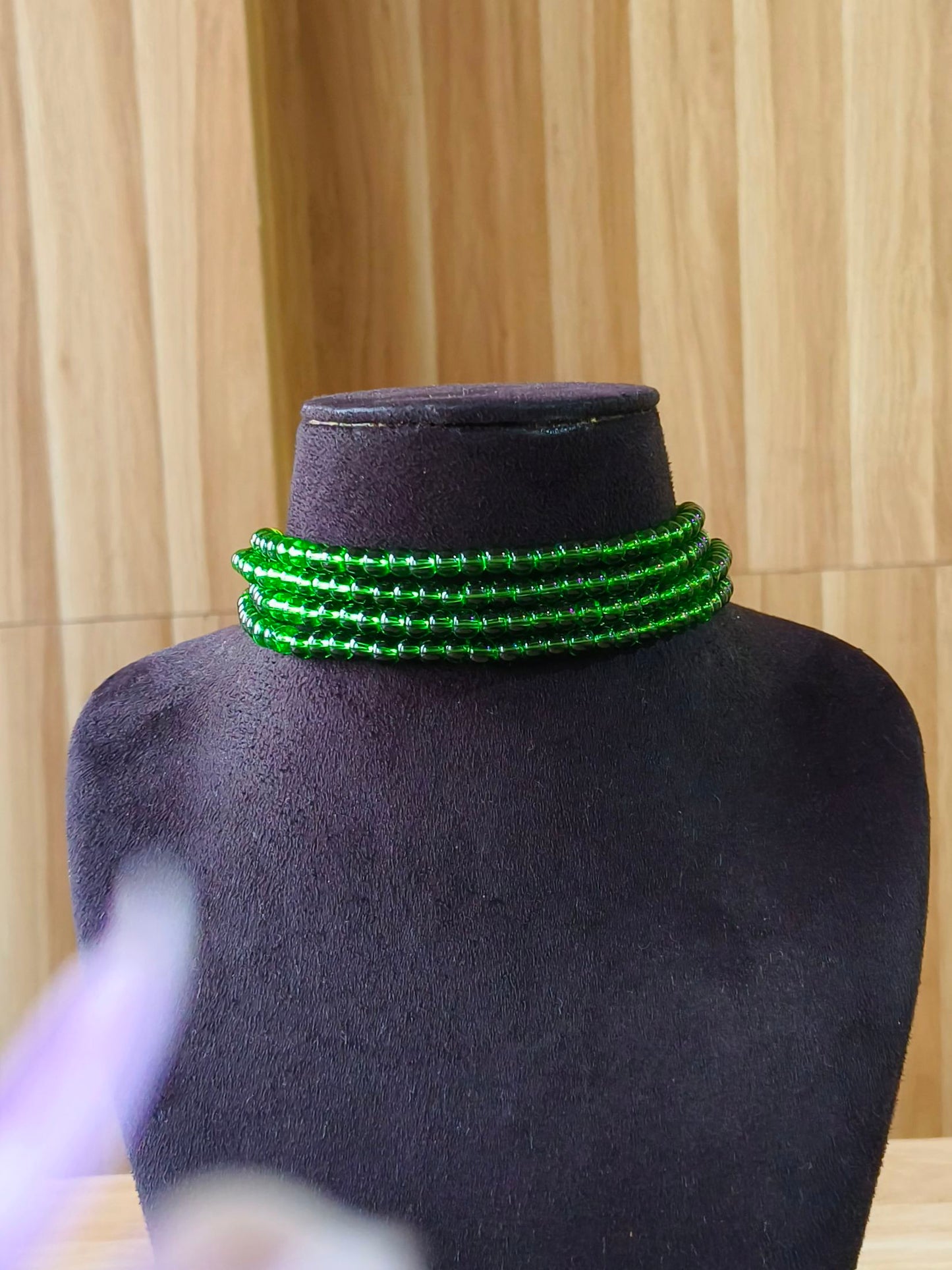Beaded Chokar Necklace 21772MXNKGRN (Stock Clearance)