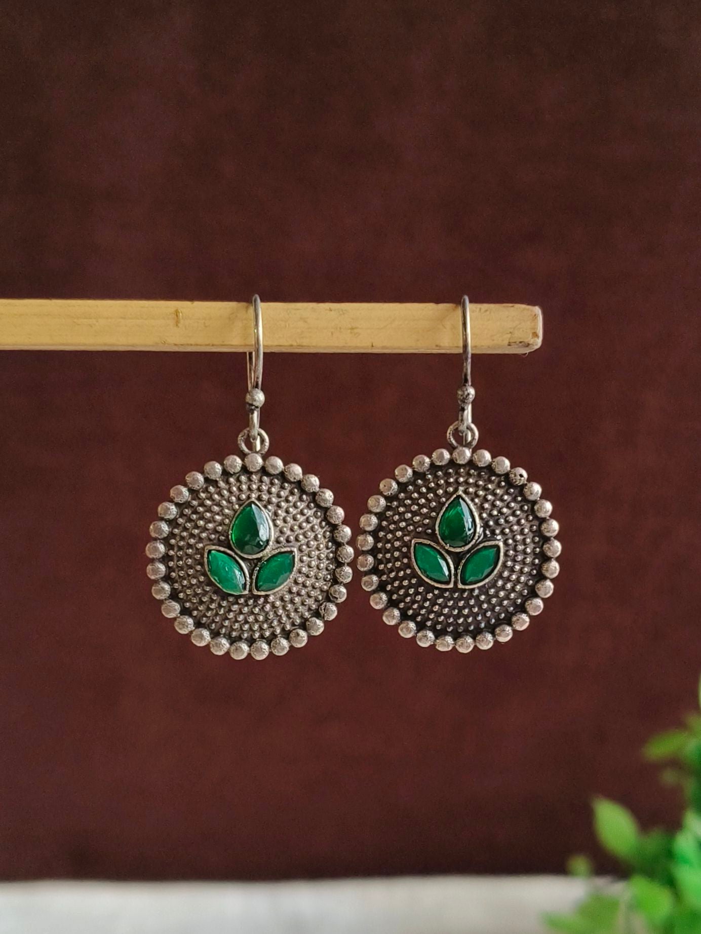 Hook Earrings 21784MXHKGRN (Stock Clearance)