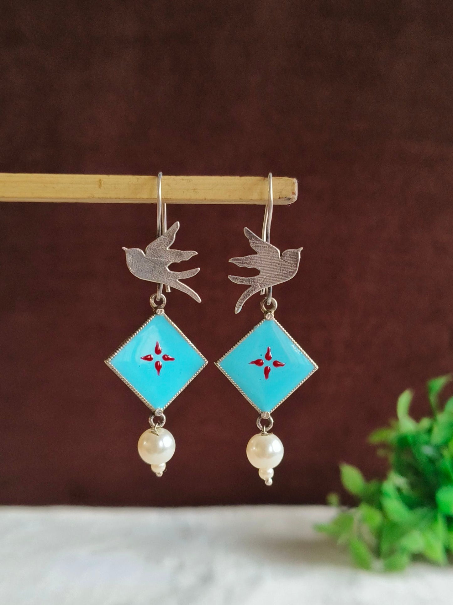 Enamel Hook Earrings 21787MXEMMBL (Stock Clearance)
