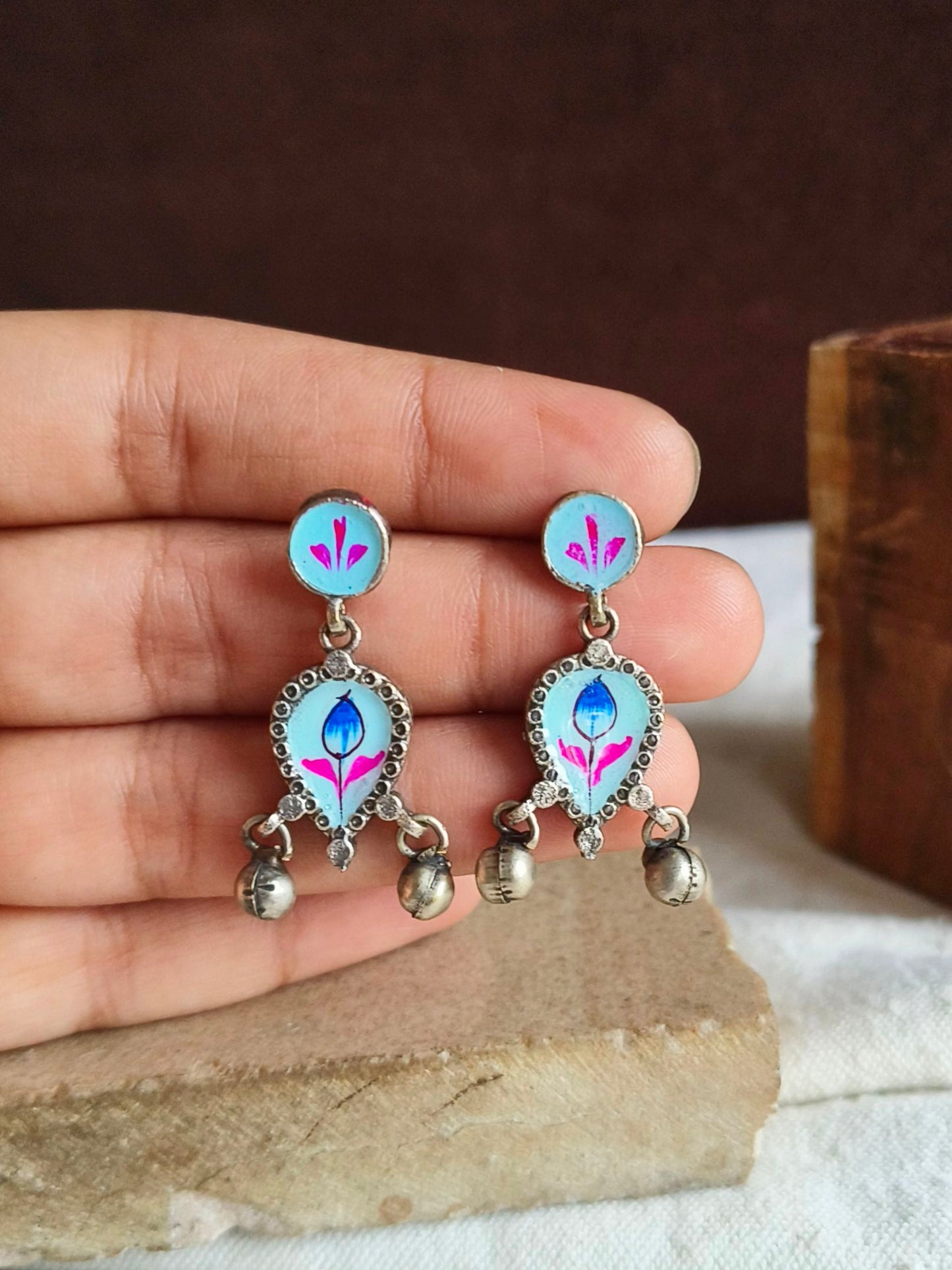 Enamel Earrings 21795MXEMDLMBL (Stock Clearance)