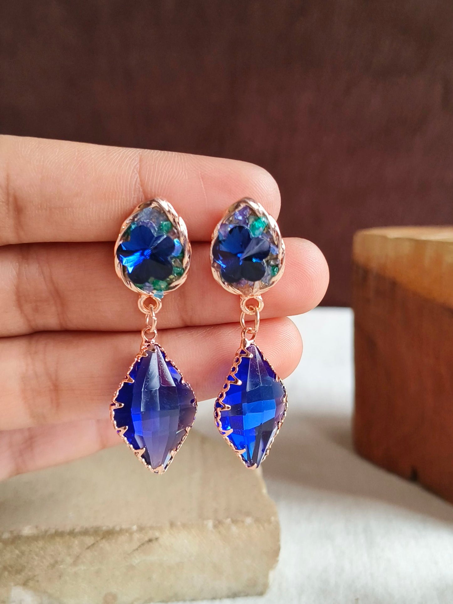 Earrings 0337AMDLBLU