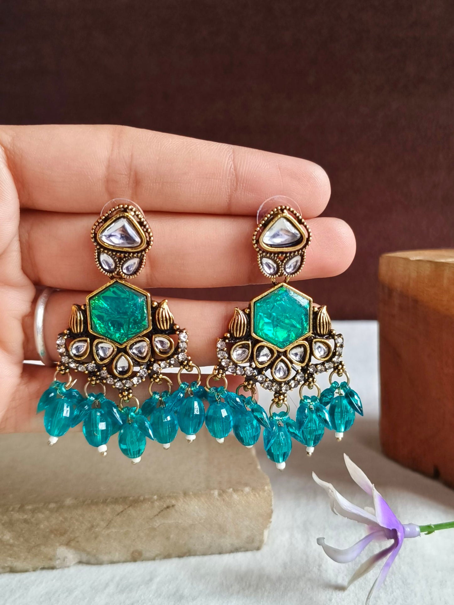 Earrings 0742AMDLRGRN