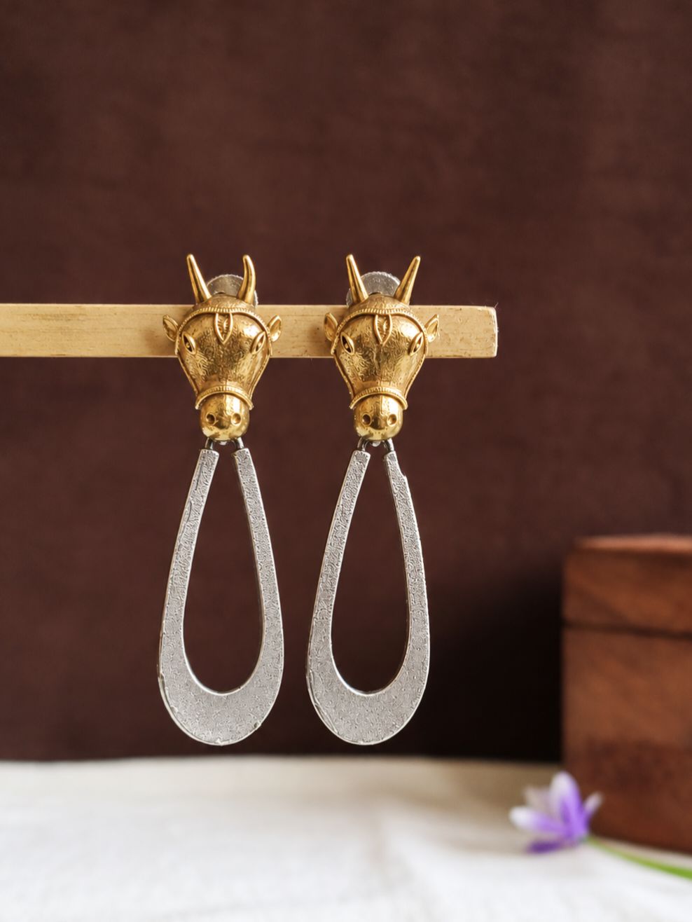 Dual Tone Earrings 10843DTDL