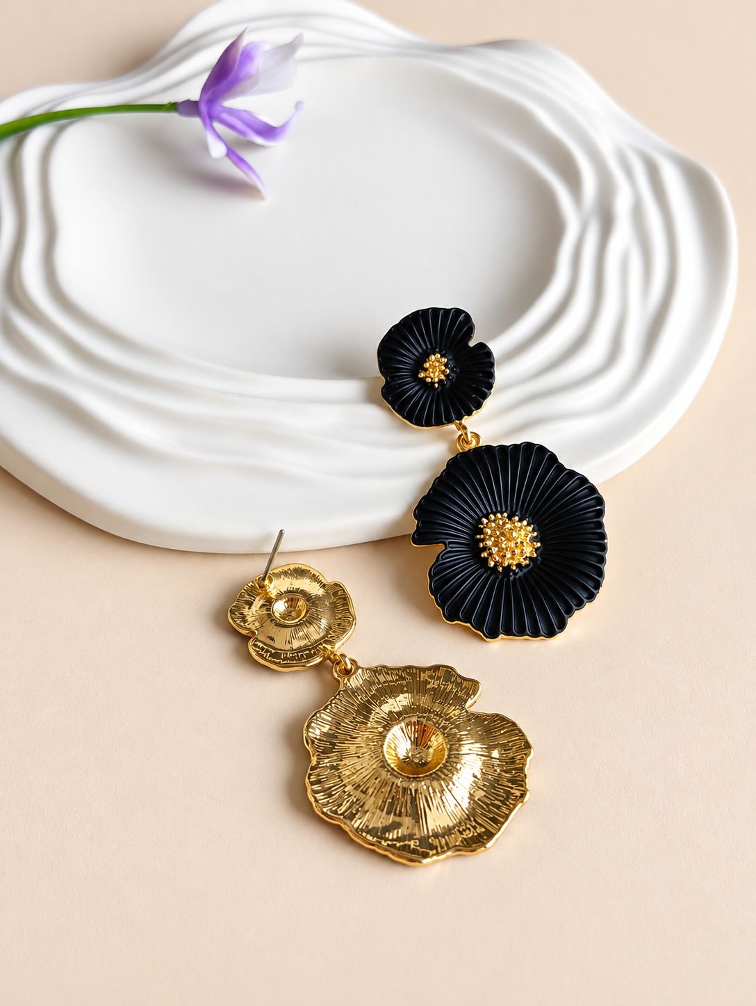 Enamel Stainless Steel Earrings 0333AMDLBLK