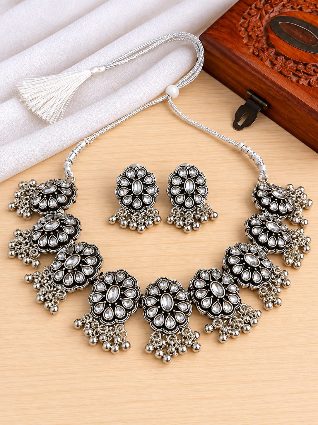 Oxidised Necklace 3254GSNKWHT