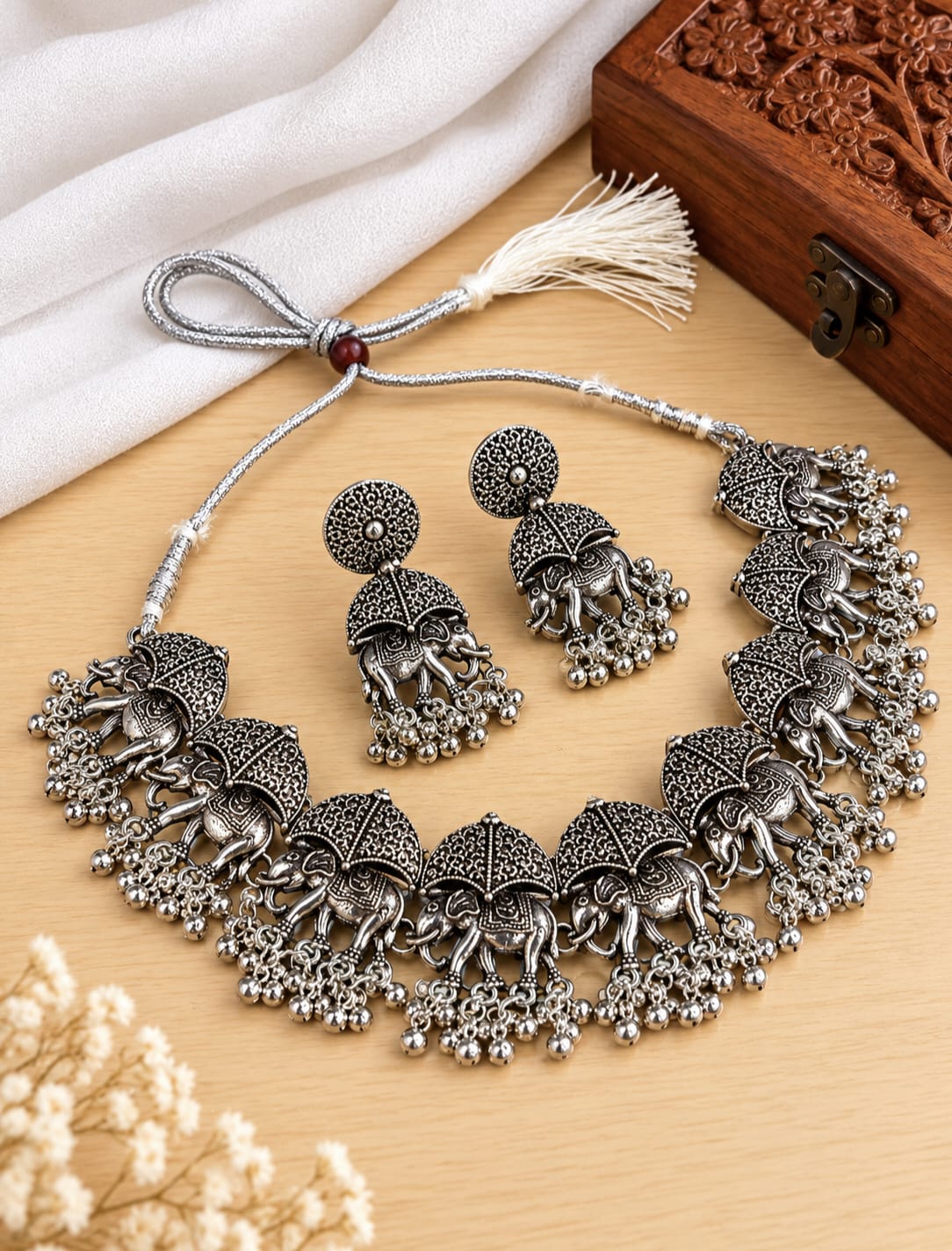 Oxidised Necklace 3243GSNK