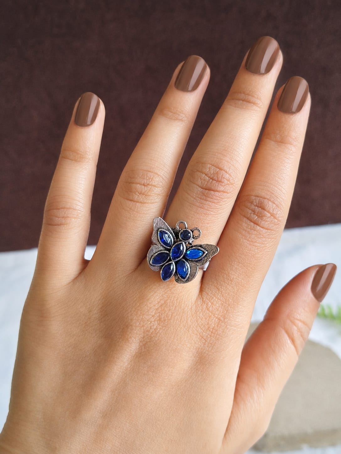 1207OXFRBLU Finger Ring