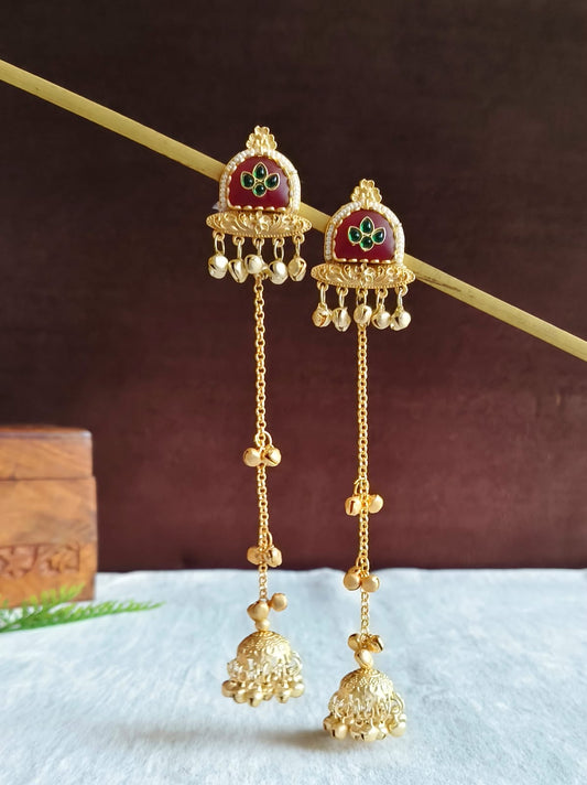 Kashmiri Earrings 1308RED