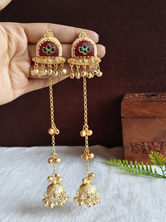 Kashmiri Earrings 1308RED