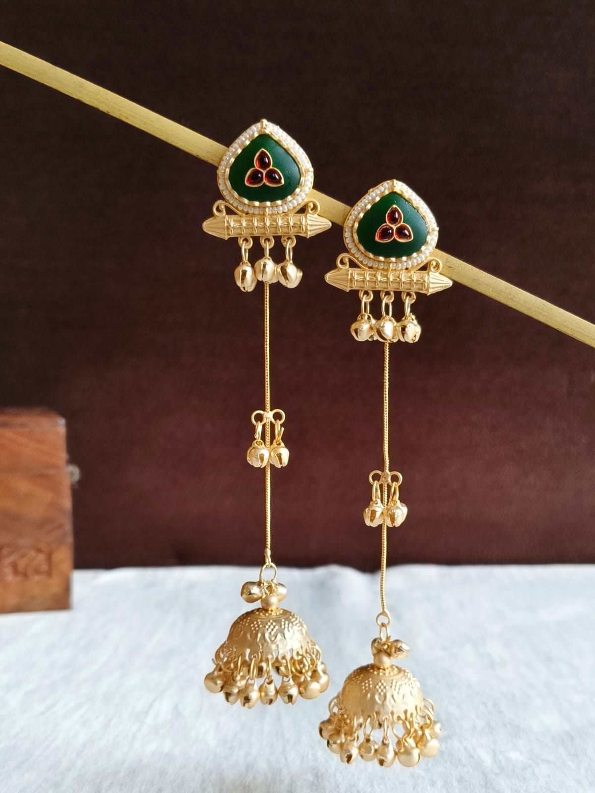Kashmiri Earrings 1309GRN