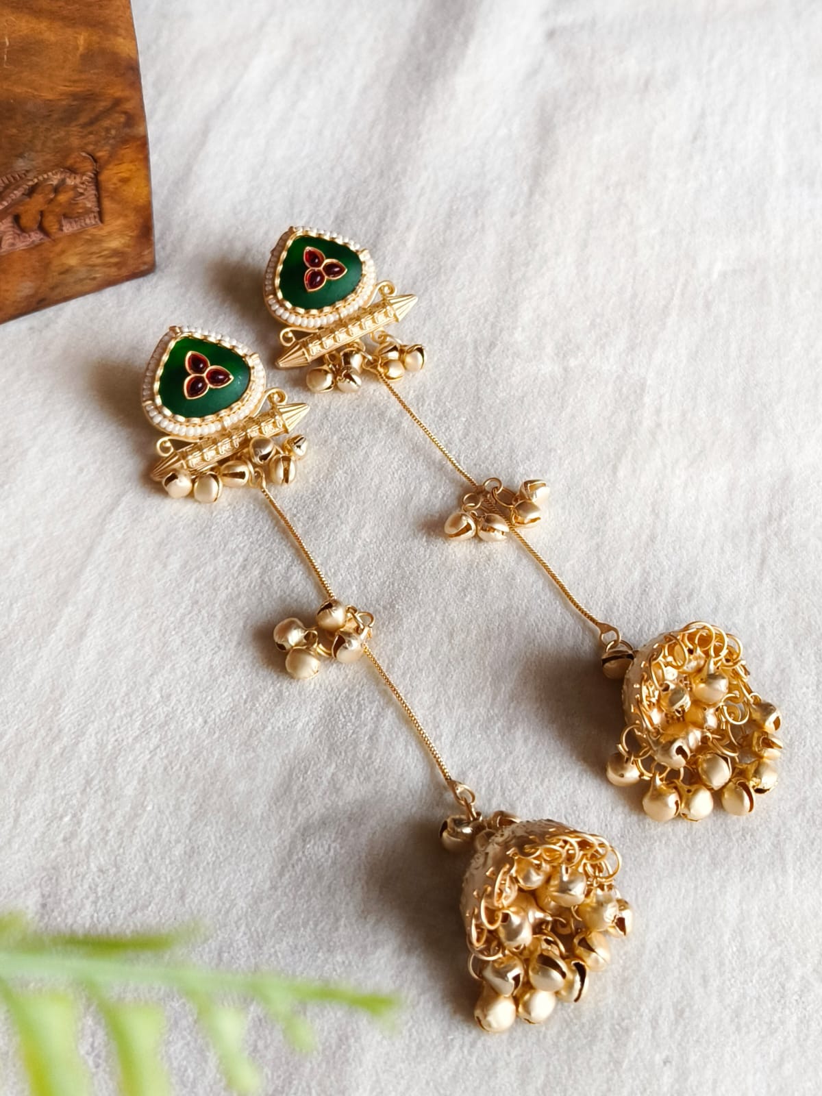 Kashmiri Earrings 1309GRN