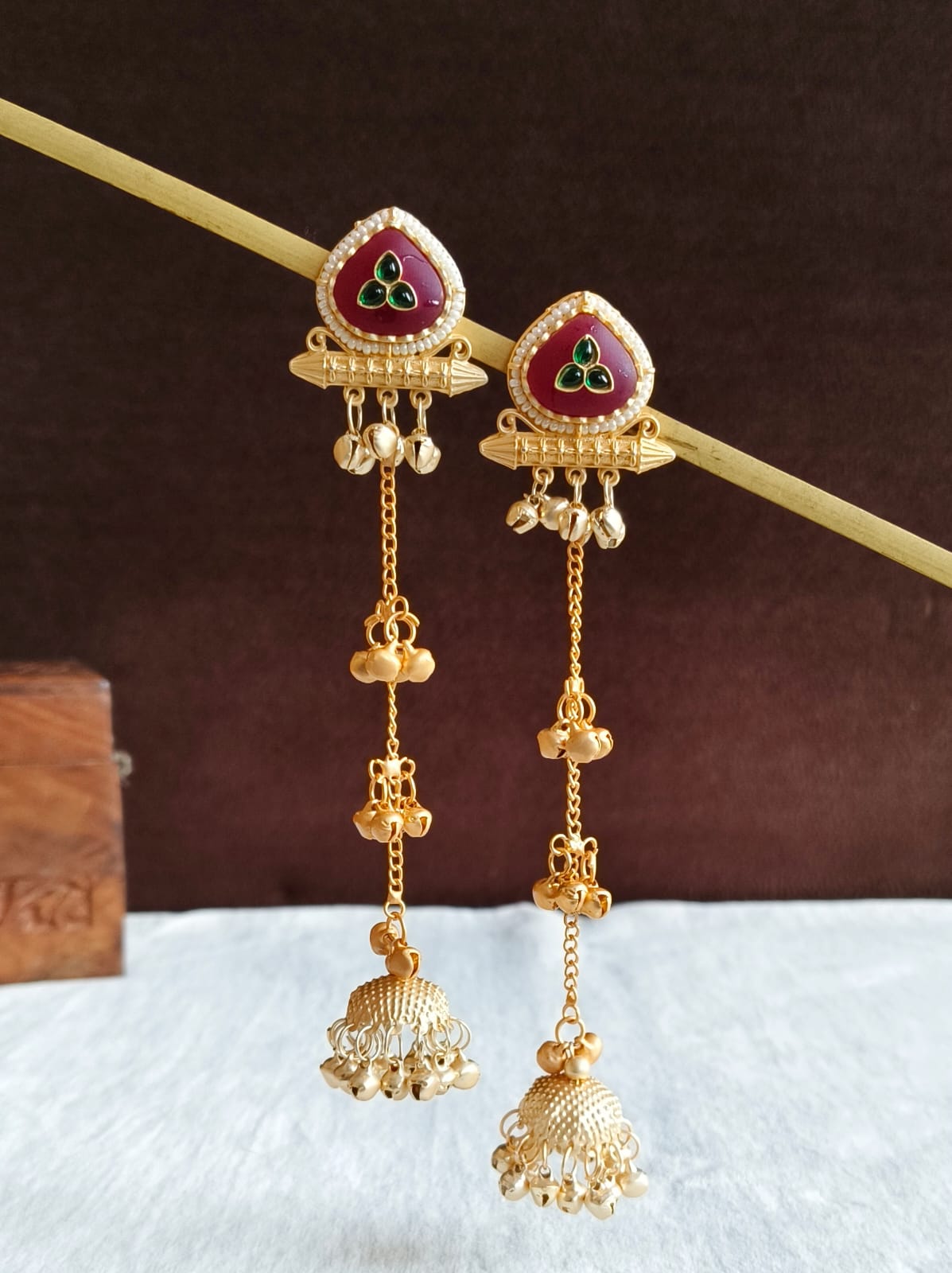 Kashmiri Earrings 1309RED