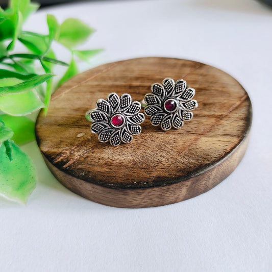 0998TRRED  toe rings Pair