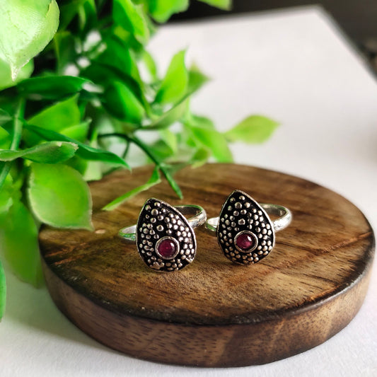 1004TRRED toe rings Pair