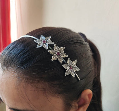 0856HB Silver look alike brass Hair Band