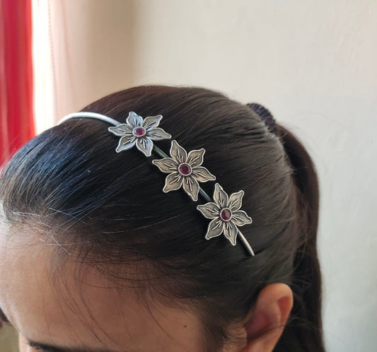 0856HB Silver look alike brass Hair Band