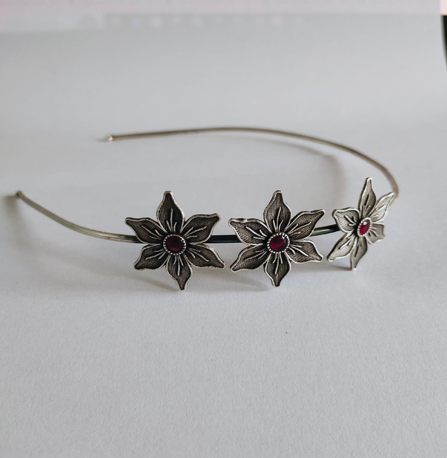 0856HB Silver look alike brass Hair Band