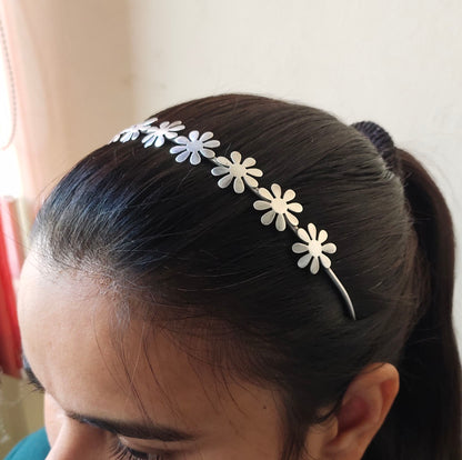 0857HB Silver look alike brass Hair Band