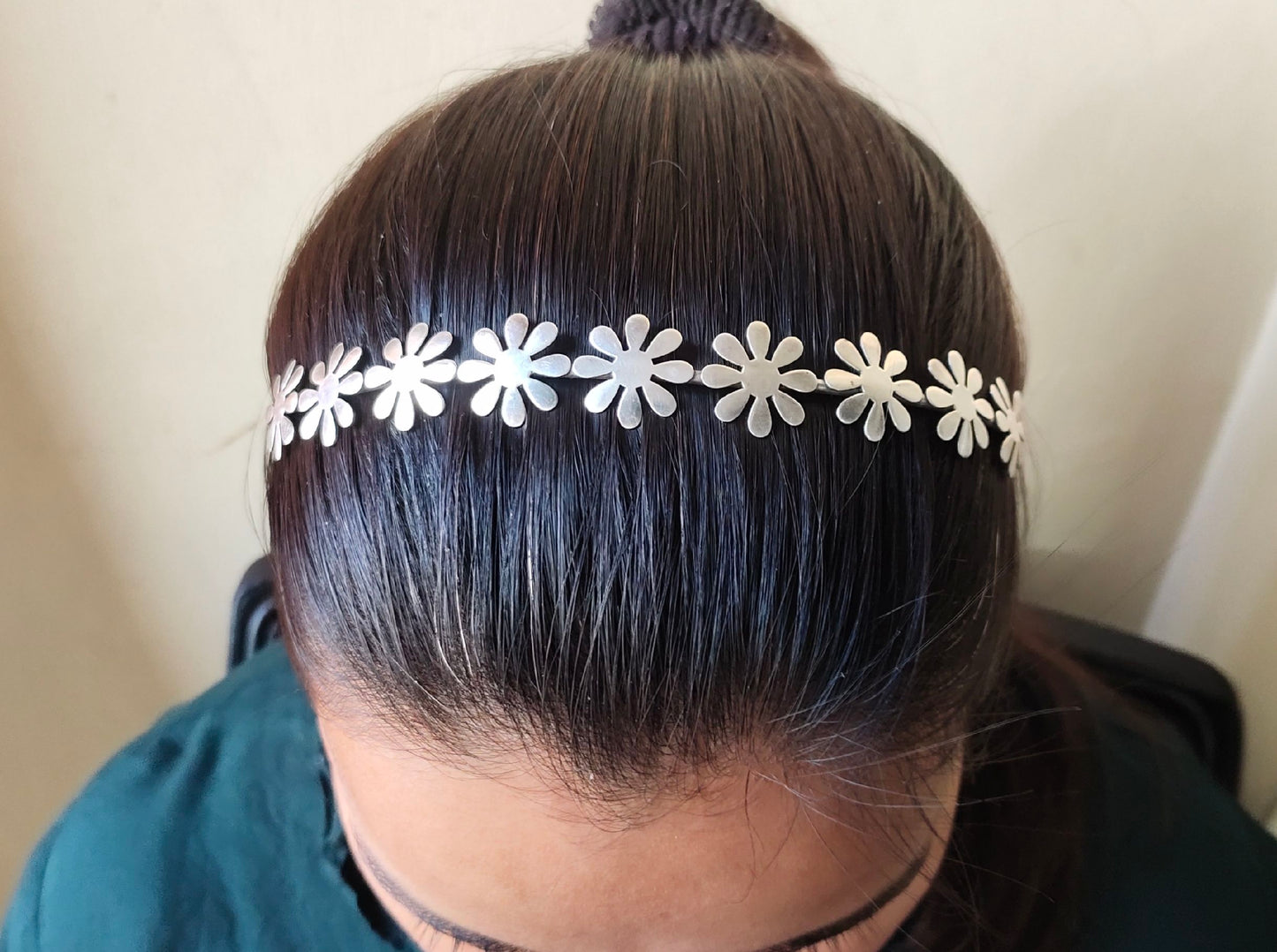 0857HB Silver look alike brass Hair Band