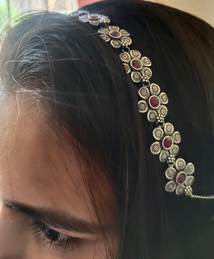 0866HPRED  Silver plated premium Quality matha Patti