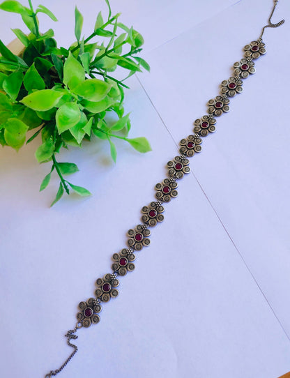 0866HPRED  Silver plated premium Quality matha Patti