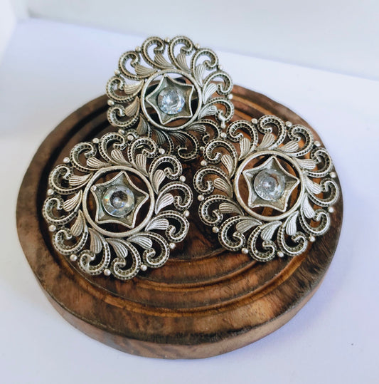 WHITE Earring + Ring Combo