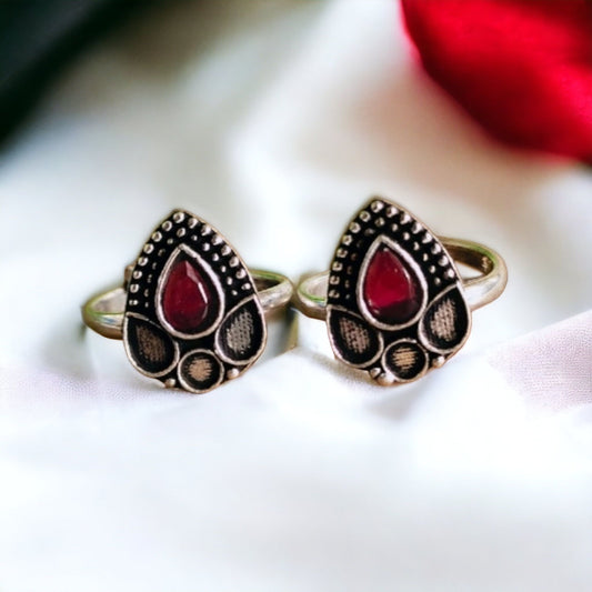 1016TRRED toe rings Pair