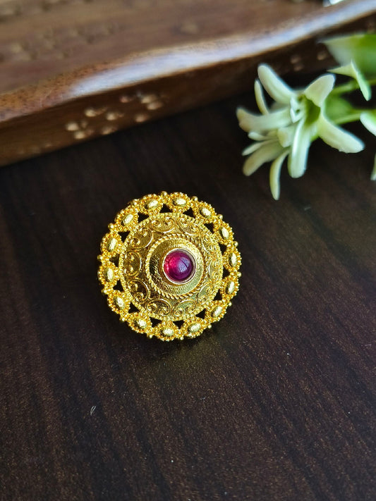 1684GDFRRED Finger Ring