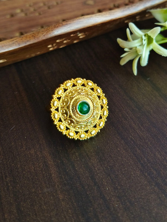1684GDFRGRN Finger Ring