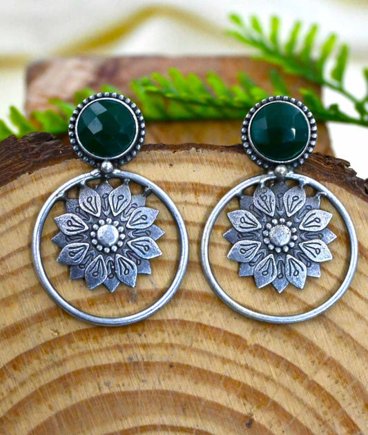 0003LCSTGRN Stud Earrings