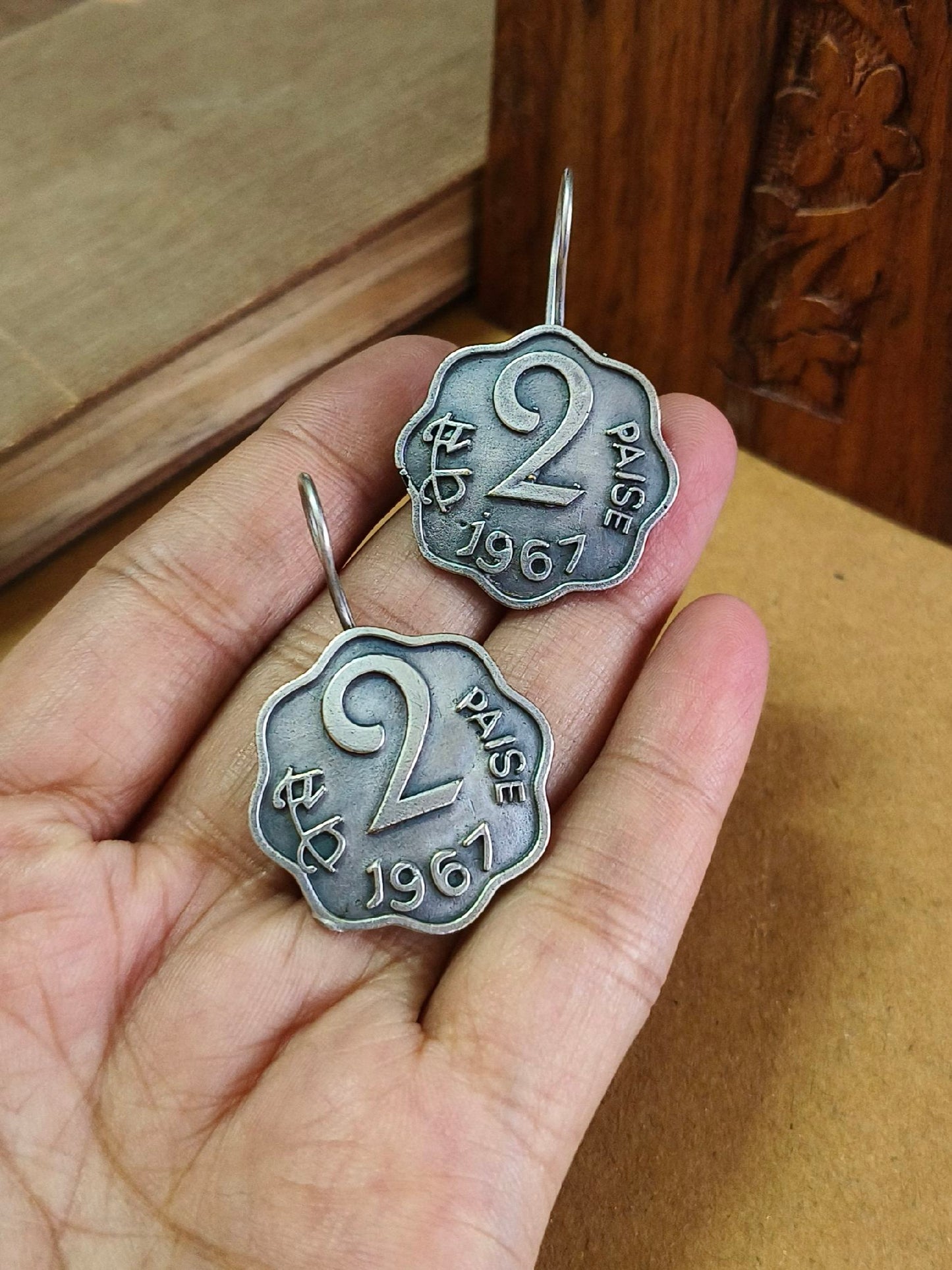 2104HK ( 2 Pesa Coin Hook Earrings )