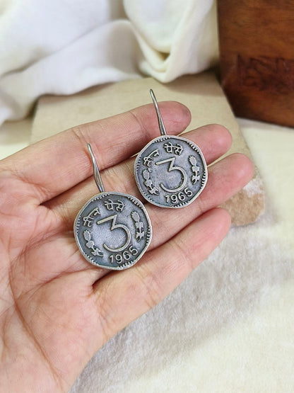 2105HK ( 3 Pesa Coin Hook Earrings )