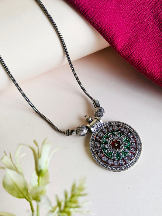 0034MXPDMRNGRN German Silver Chain Pendant