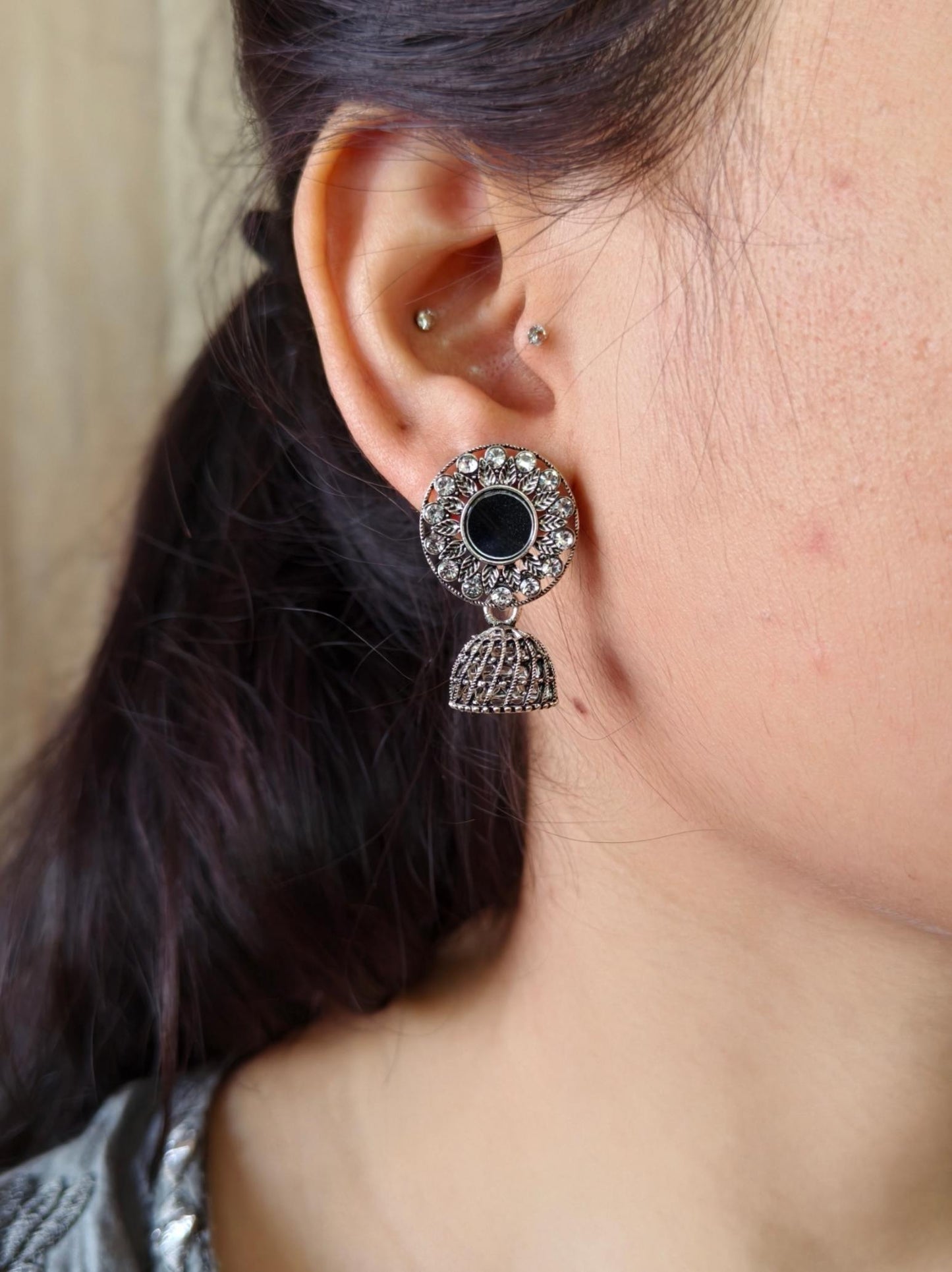 Oxidised Earrings 1510AMJH