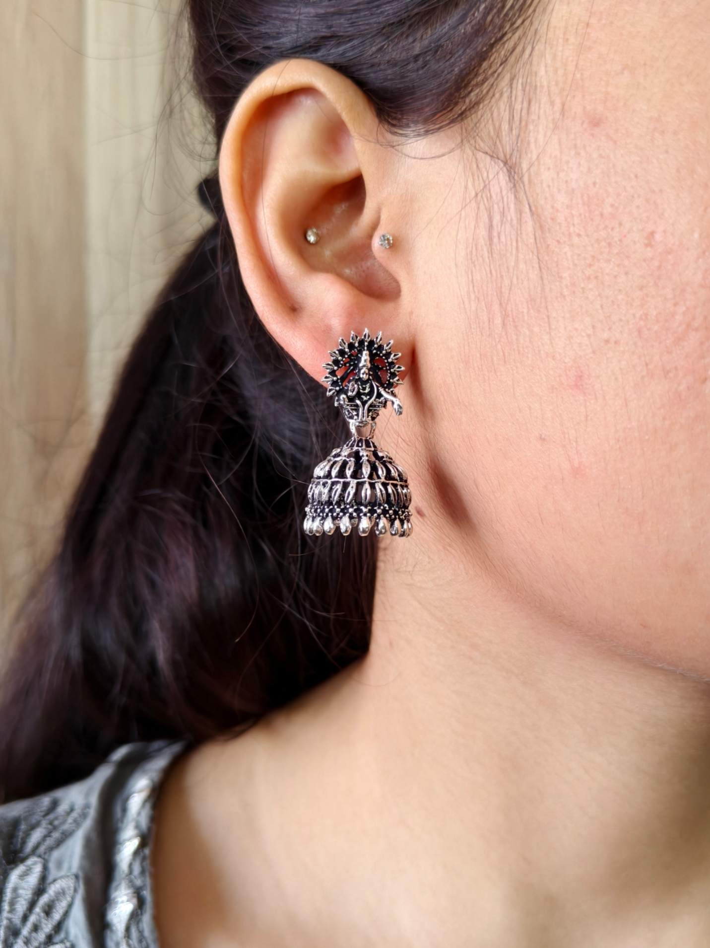 Oxidised Earrings 1512AMJH