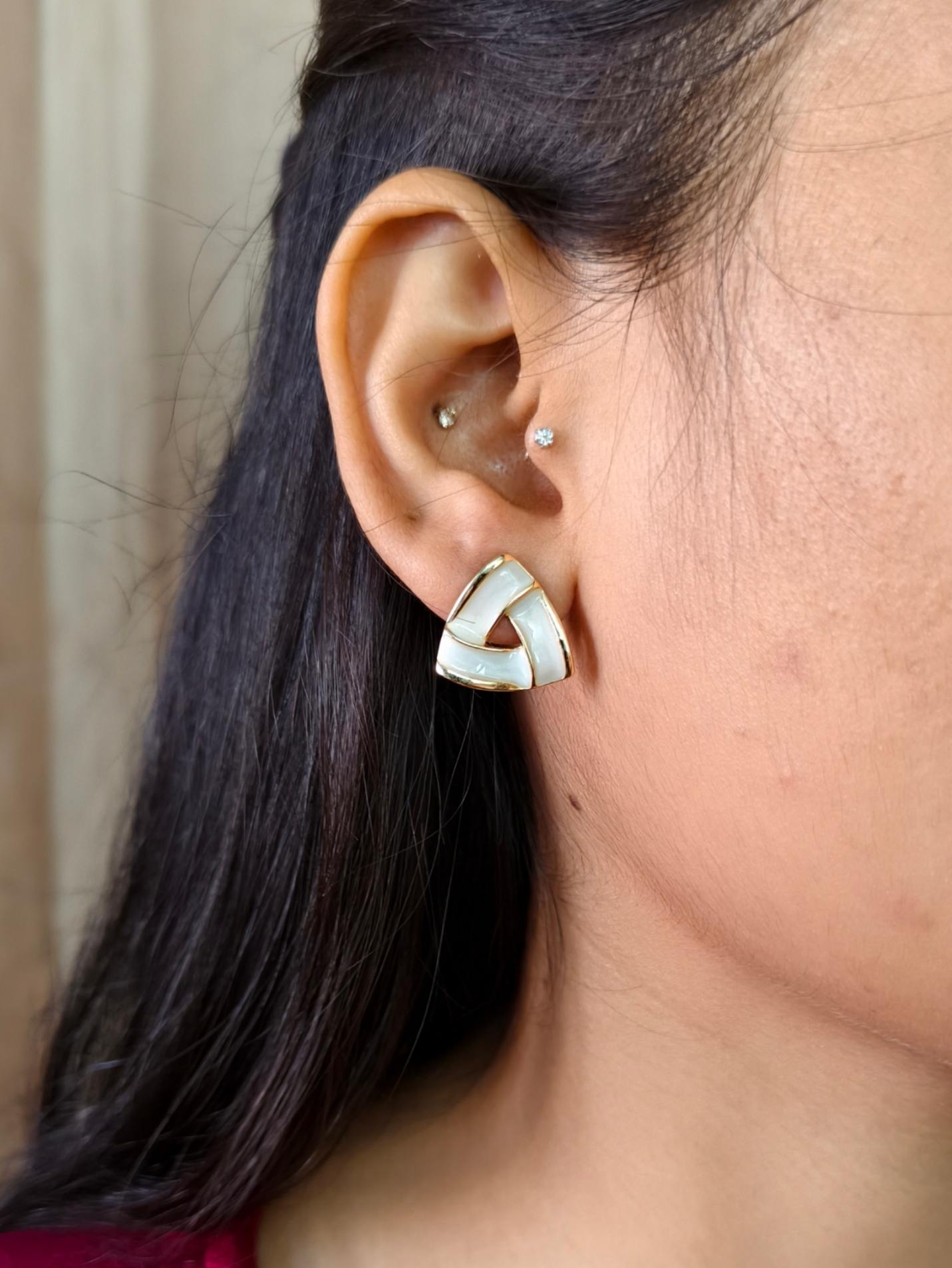 Korean Earrings 1552AMSTGDWHT
