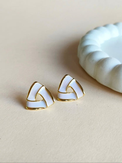 Korean Earrings 1552AMSTGDWHT