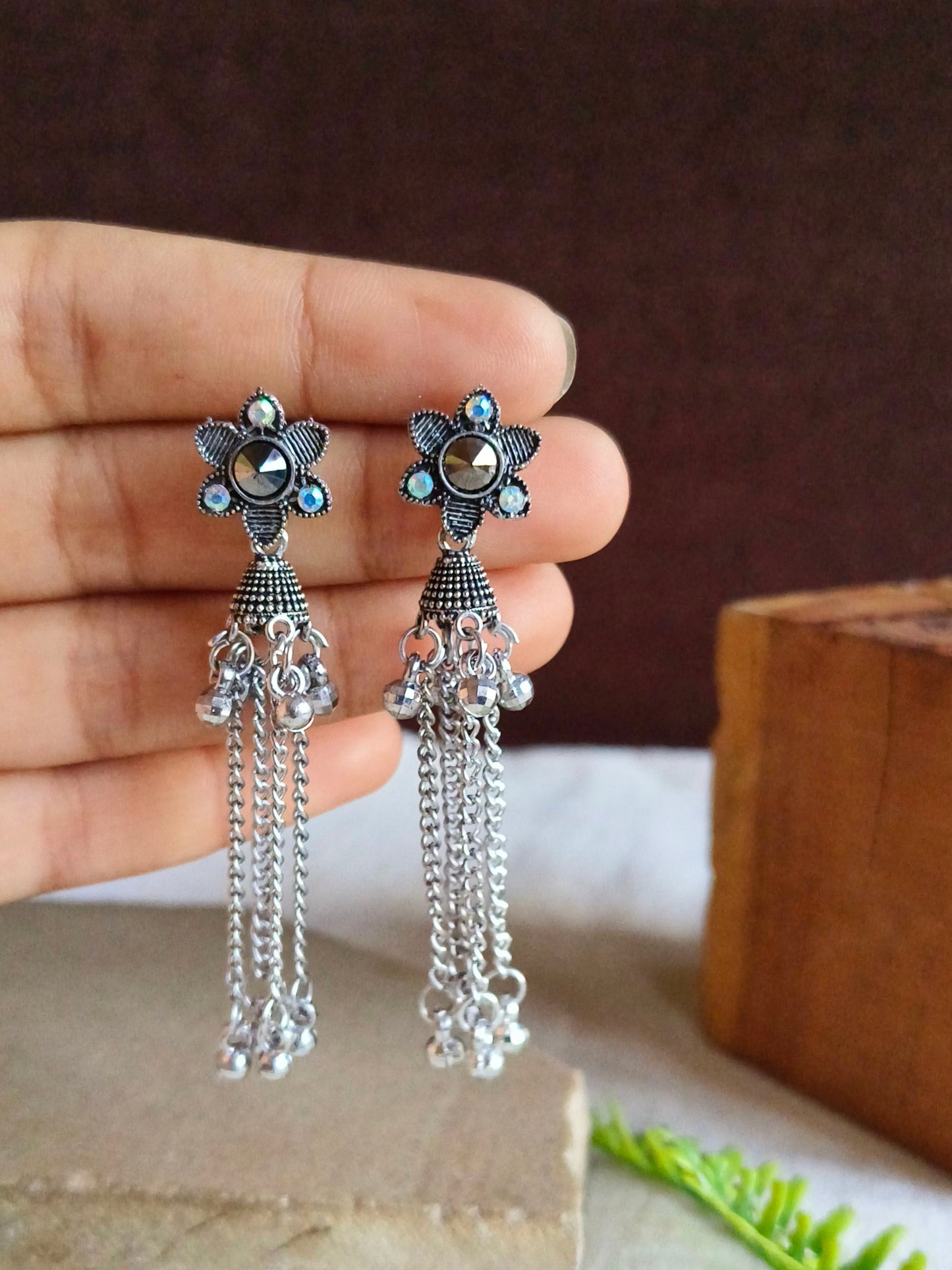 Oxidised Earrings 1815AMDL