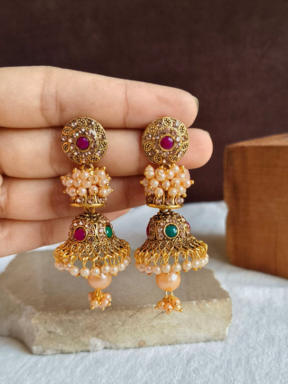 Pearl Golden Jhumka 1850AMJH