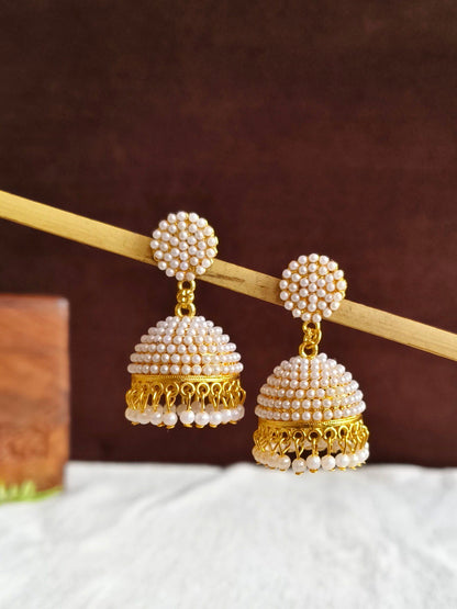 Pearl Golden Jhumka 1852AMJH