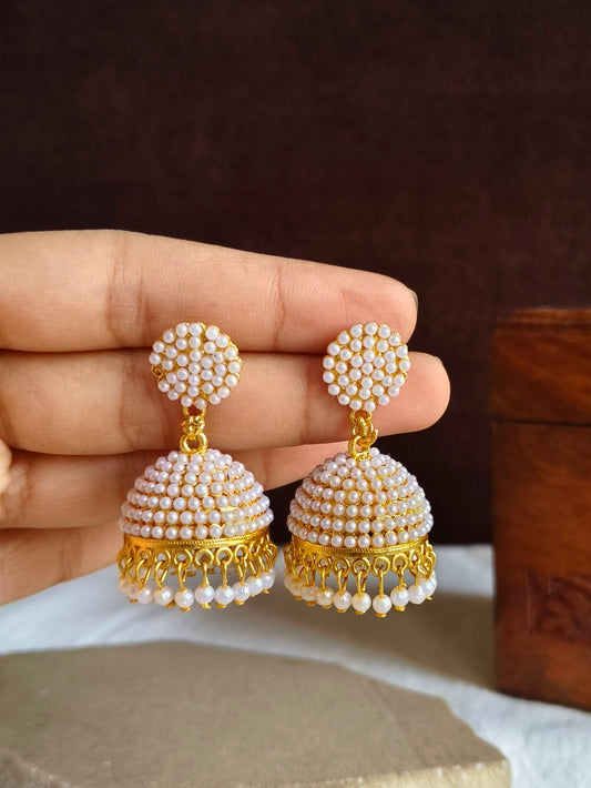 Pearl Golden Jhumka 1852AMJH